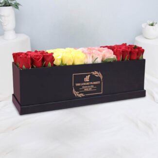 assorted roses bouquet box