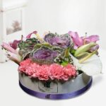 carnation, lilies, and anthurium box