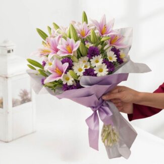 carnations, lilies and daisies bouquet