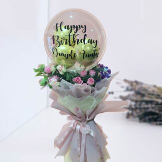 rose and carnation balloon bouquet