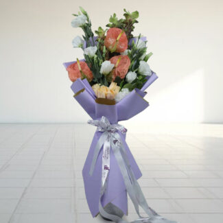 roses, carnation & anthurium bouquet