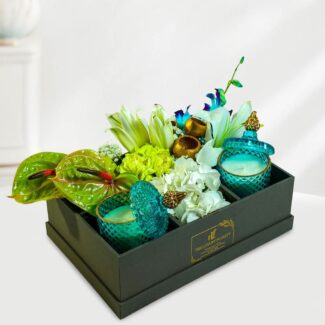 roses, carnations and orchids box