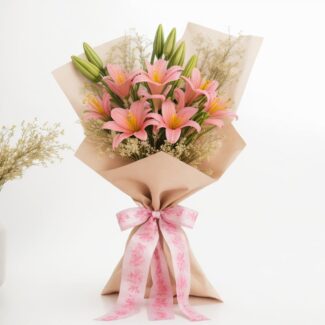 lily and limonia flower bouquet